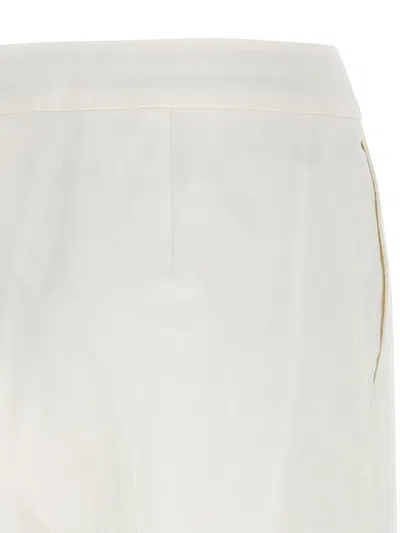 Max Mara White Cotton Okra Pants In White