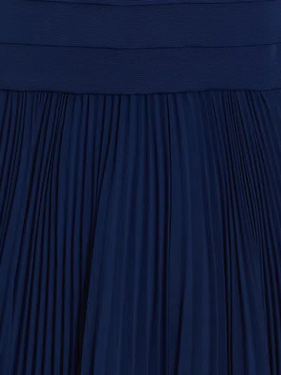 Max Mara Navy Blue Shoesino Pleated Dress In Blue