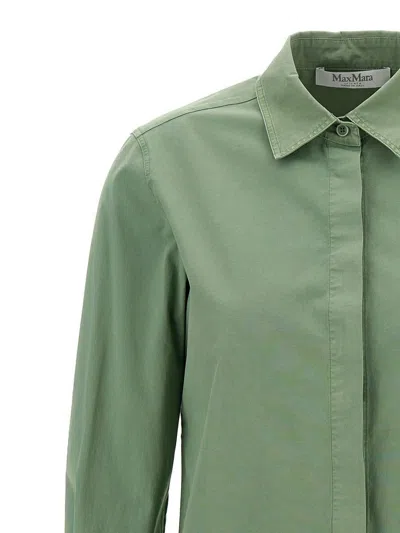 Max Mara French Collared Shirt With Back Yoke And Pleat