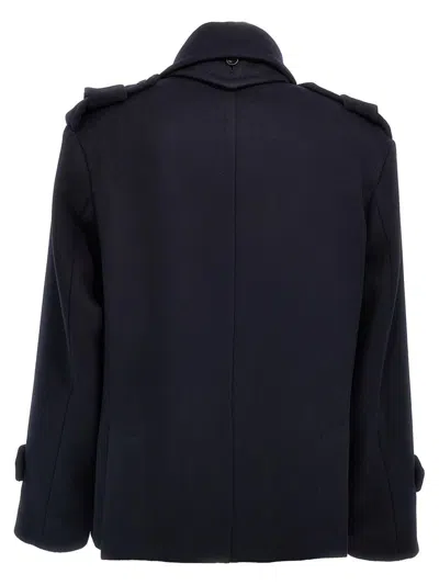 Max Mara Laveno Wool And Cashmere Over Trench Coat In Blue