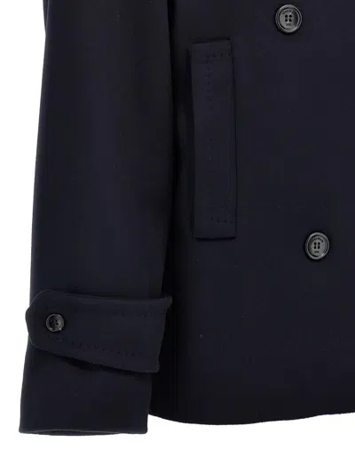 Max Mara Laveno Wool And Cashmere Over Trench Coat In Blue