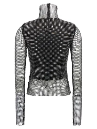 Sportmax Valdai Embellished Fishnet Crop Top