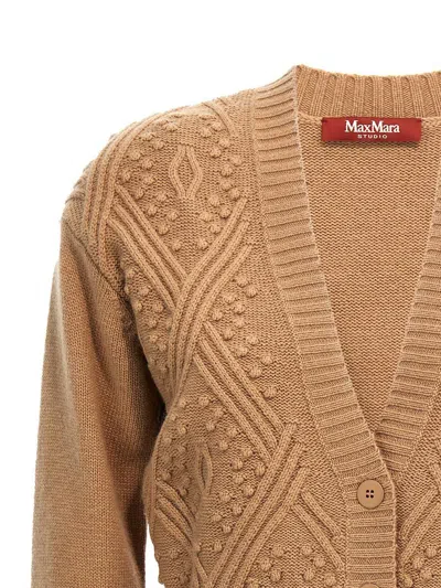 Max Mara Studio Women 'lella' Cardigan In Brown
