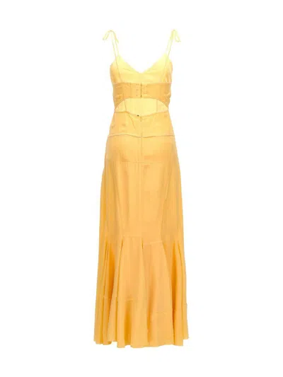 Sportmax V-neck Spaghetti-strap Dress In Yellow