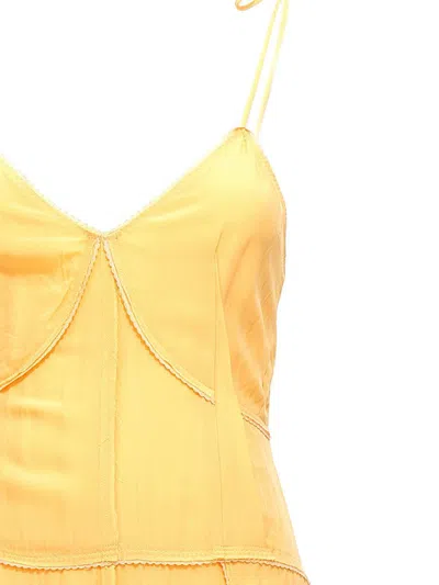 Sportmax V-neck Spaghetti-strap Dress In Yellow