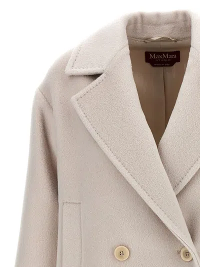 Max Mara Filovia Coats And Trench Coats Beige In Metallic