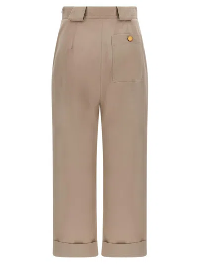 Max Mara Palio Pants Beige In Gray