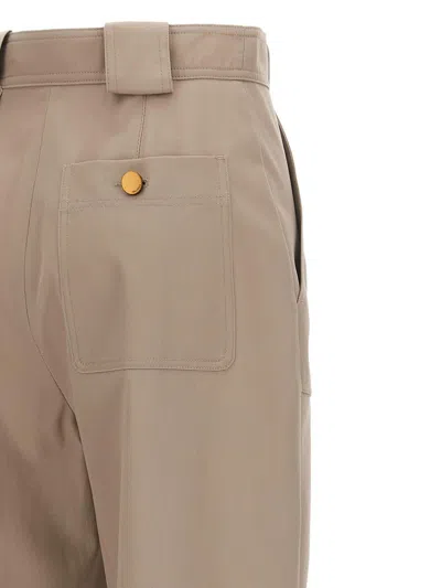 Max Mara Palio Pants Beige In Gray