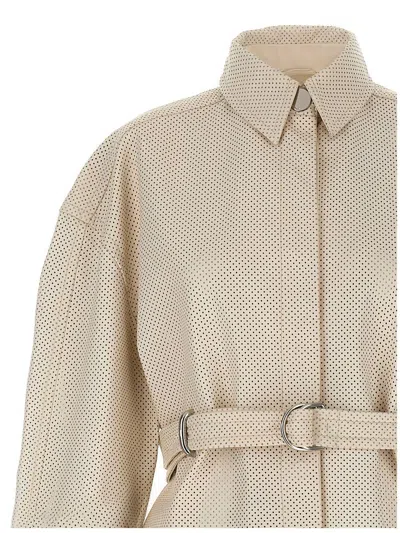 Sportmax Antiope1234 Coats And Trench Coats White In Neutral