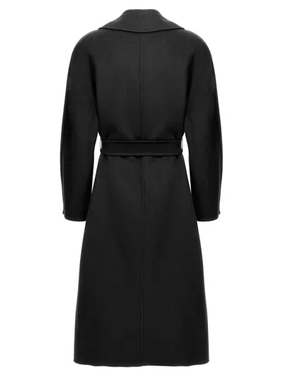 Max Mara Cles Flared Notch-lapel Coat In Black