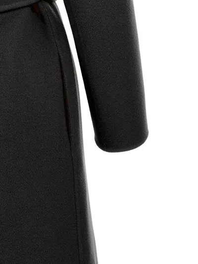Max Mara Cles Flared Notch-lapel Coat In Black