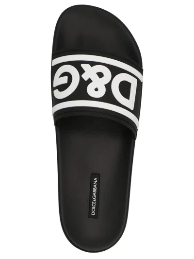 Dolce & Gabbana Rubber Beachwear Sliders With Dg Logo