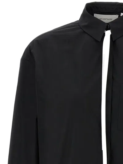 Sportmax Woman Shirt Black Size 8 Cotton In Black