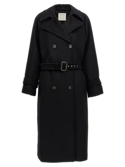 Sportmax Leandro Coats And Trench Coats Black In Black