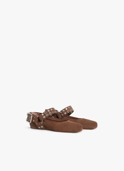 Alaïa Brown Biker Ballerina Flats