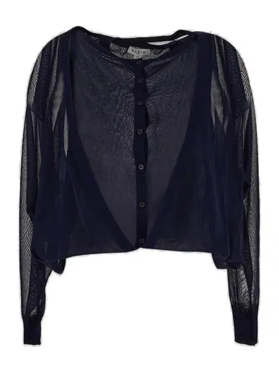 Alaïa Alaia Folded Cardigan In Blue