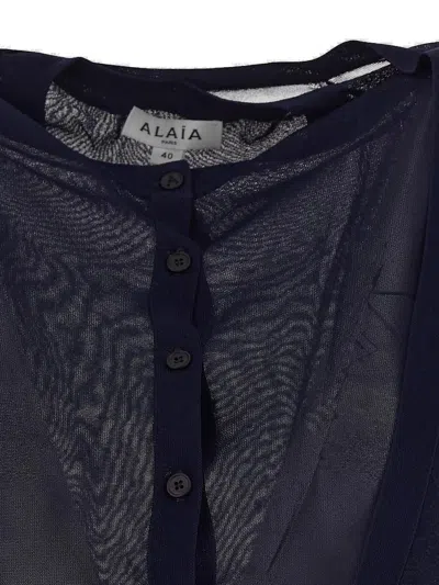 Alaïa Alaia Folded Cardigan In Blue