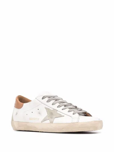 Golden Goose Super-star Sneakers With Ice-gray Suede Star And Light Brown Heel Tab Shoes
