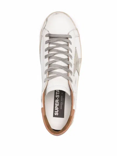 Golden Goose Super-star Sneakers With Ice-gray Suede Star And Light Brown Heel Tab Shoes