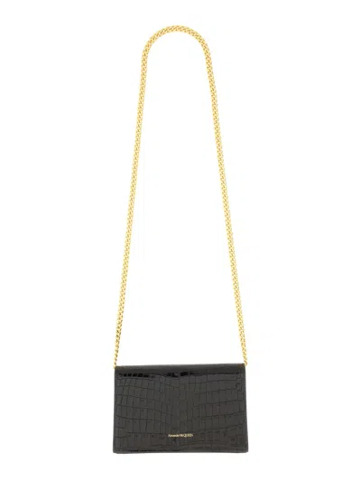 Alexander Mcqueen Borsa Skull Mini In Black