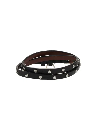 Alexander Mcqueen Double Wrap Studded Charm Bracelet