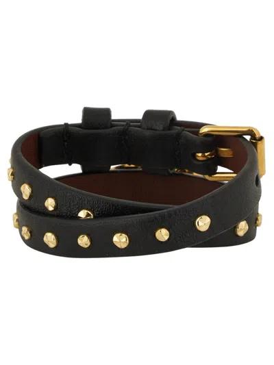 Alexander Mcqueen Bracciale A Doppio Giro In Black