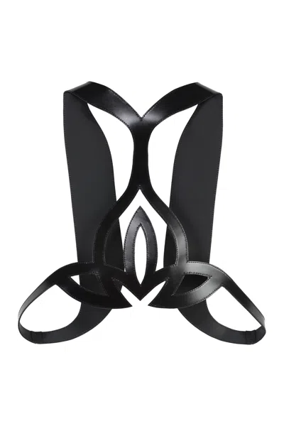 Alexander Mcqueen Leather Vest In Black
