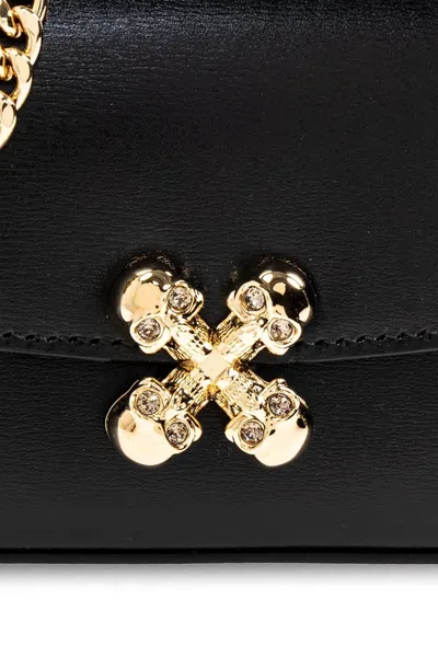 Alexander Mcqueen Black Healthier Small Skull Flower Crossbody Bag