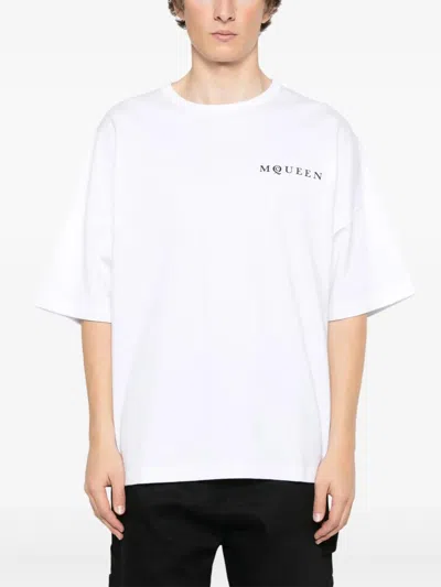 Alexander Mcqueen White Oversized T-shirt With Logo In White