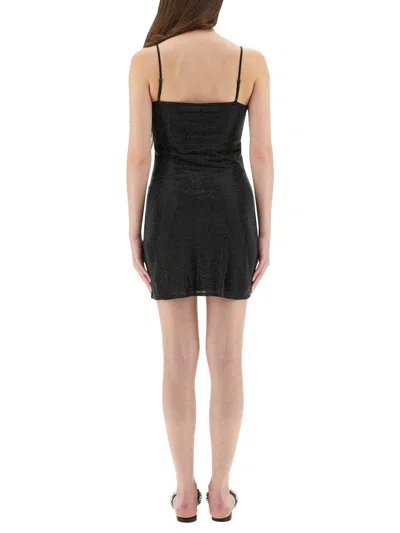 Alexander Wang Mini Dress With Crystal Accents And Spaghetti Straps