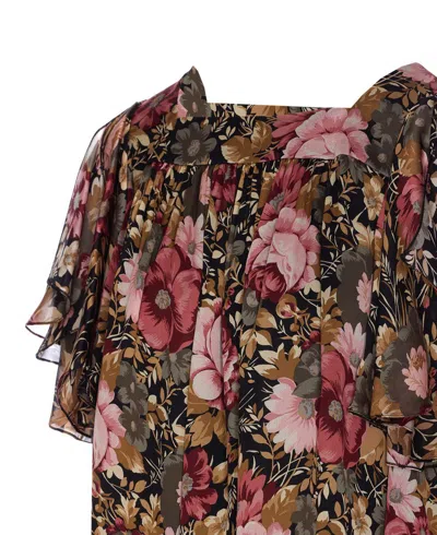Chloé Boat Neck Floral Mini Dress