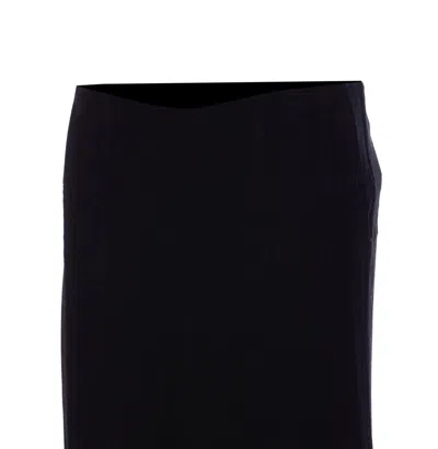 Victoria Beckham Asymmetric Hem Midi Skirt With Sheer Overlay In Black