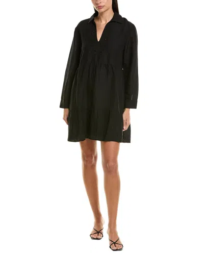 Tommy Bahama St. Lucia Linen-blend Mini Dress In Black
