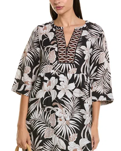 Tommy Bahama St. Lucia Linen-blend Tunic Dress In Black
