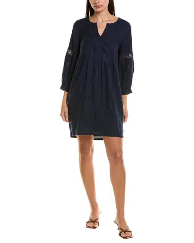 Tommy Bahama St. Lucia Split Neck Linen Blend Cover-up Dress In Black