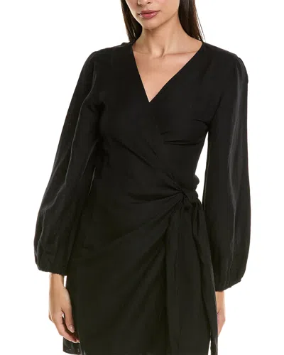 Tommy Bahama St. Lucia Linen-blend Wrap Dress In Black