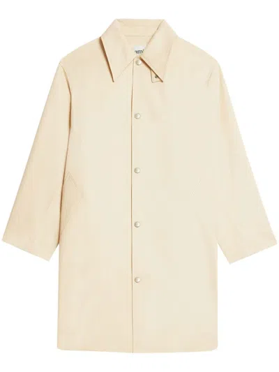 Ami Alexandre Mattiussi Ami Beige Cotton Mid-length Coat In Neutral
