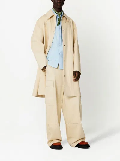 Ami Alexandre Mattiussi Ami Beige Cotton Mid-length Coat In Neutral