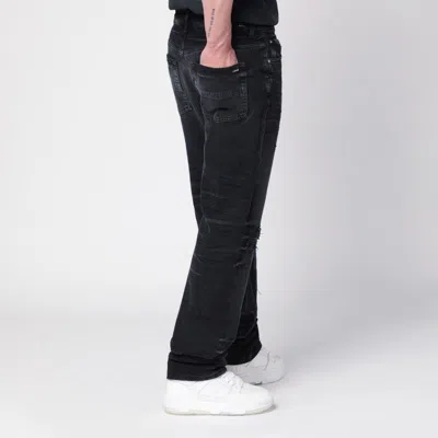 Amiri Mx1 Distressed Straight-leg Jeans In Black