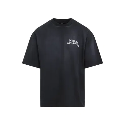 Amiri Hollywood Graphic Oversized T-shirt With Ribbed Crew Neck In Black