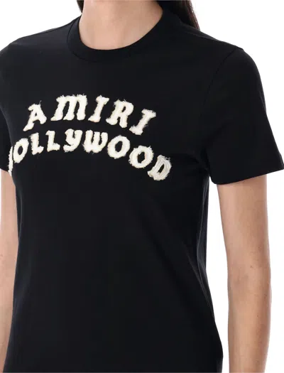 Amiri Hollywood Crew Neck Text Print Top