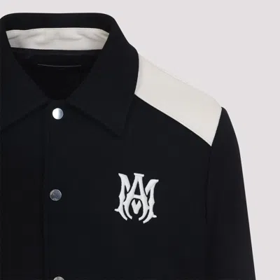 Amiri Tailored Wool And Leather Jacket With Zippered Pockets