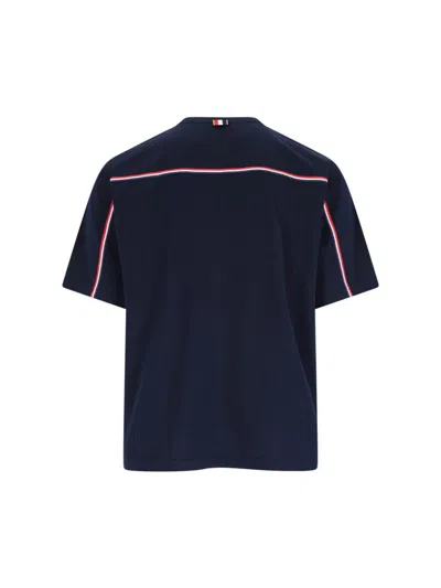 Thom Browne Crew Neck Cotton T-shirt With Distinctive Logo