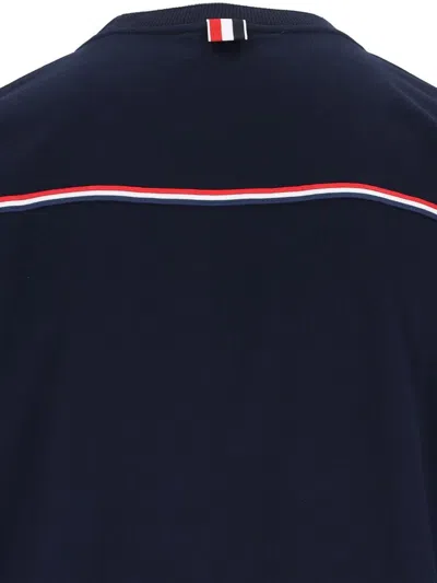 Thom Browne Crew Neck Cotton T-shirt With Distinctive Logo