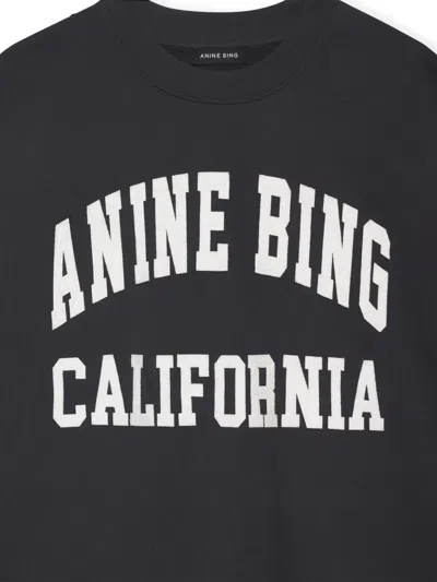 Anine Bing Miles Relaxed-fit Oversized Cotton Sweatshirt With Contrasting Logo