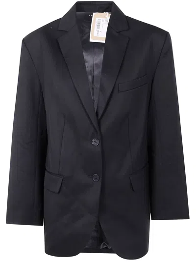 Anine Bing Buttoned Blazer In Black