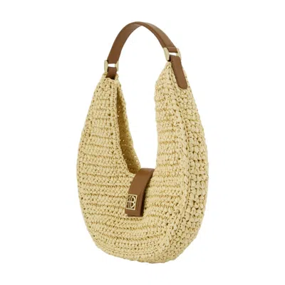 Anine Bing Lou Monogram Shoulder Bag - Leather - Beige