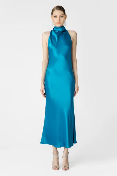 Sau Lee Penella Backless Satin Midi Dress