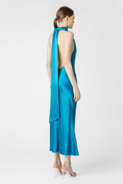 Sau Lee Penella Backless Satin Midi Dress