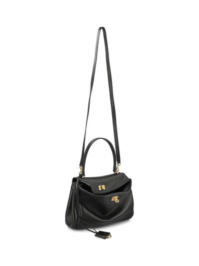 Balenciaga Womens Black Rodeo Leather Top-handle Bag In Black